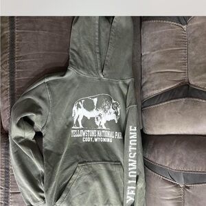 Yellowstone National Park Green Hoodie